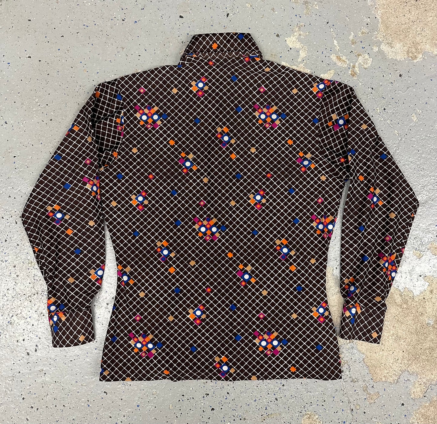 1970s Mister "S" of California Collared Polyester Disco Shirt Long Sleeve