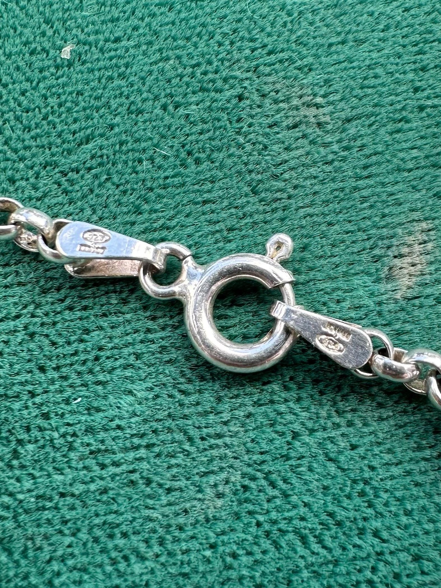 Vintage Hand Engraved Sterling Silver Large Oval Locket Pendant Necklace