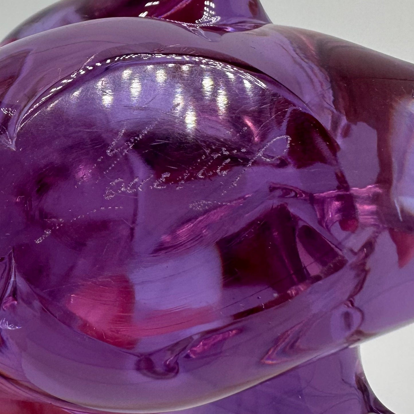 Vintage Midcentury Signed Licio Zanetti Murano Italian Handblown Art Glass Lilac Purple Duck