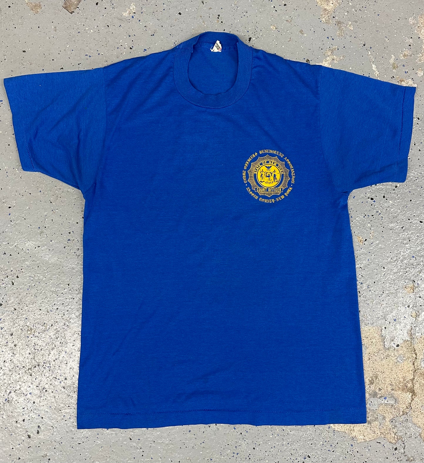 1980s State of New York Emblem Nassau County NY Court Officer Single Stitch Tee