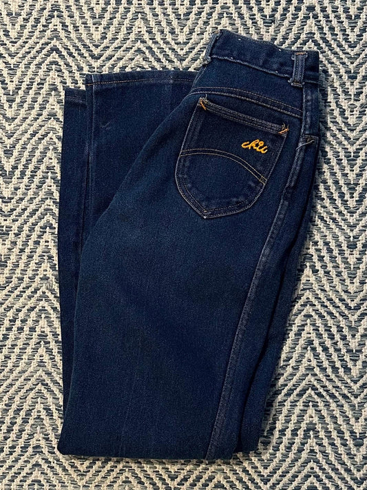 1980s Chic h.i.s. Women's Straight Leg High Waisted Denim Jeans 23W 30L