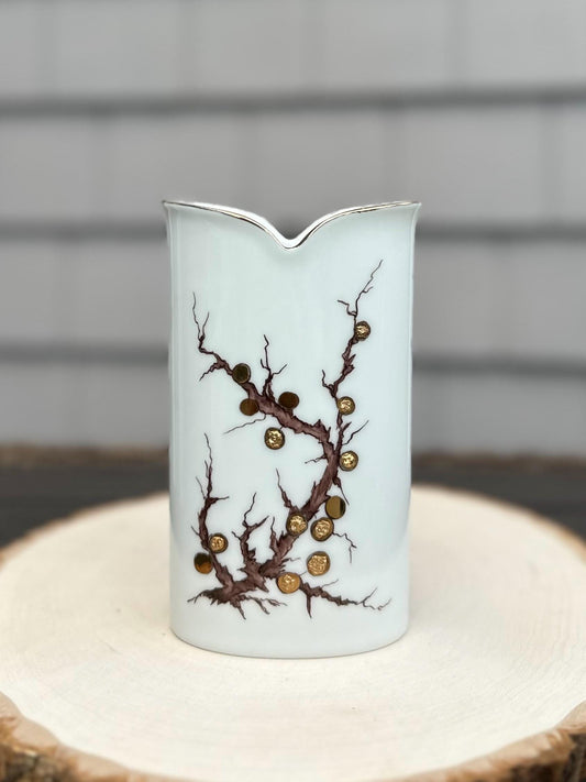 1990s Hutschenreuther Germany Hand Painted Porcelain Vase