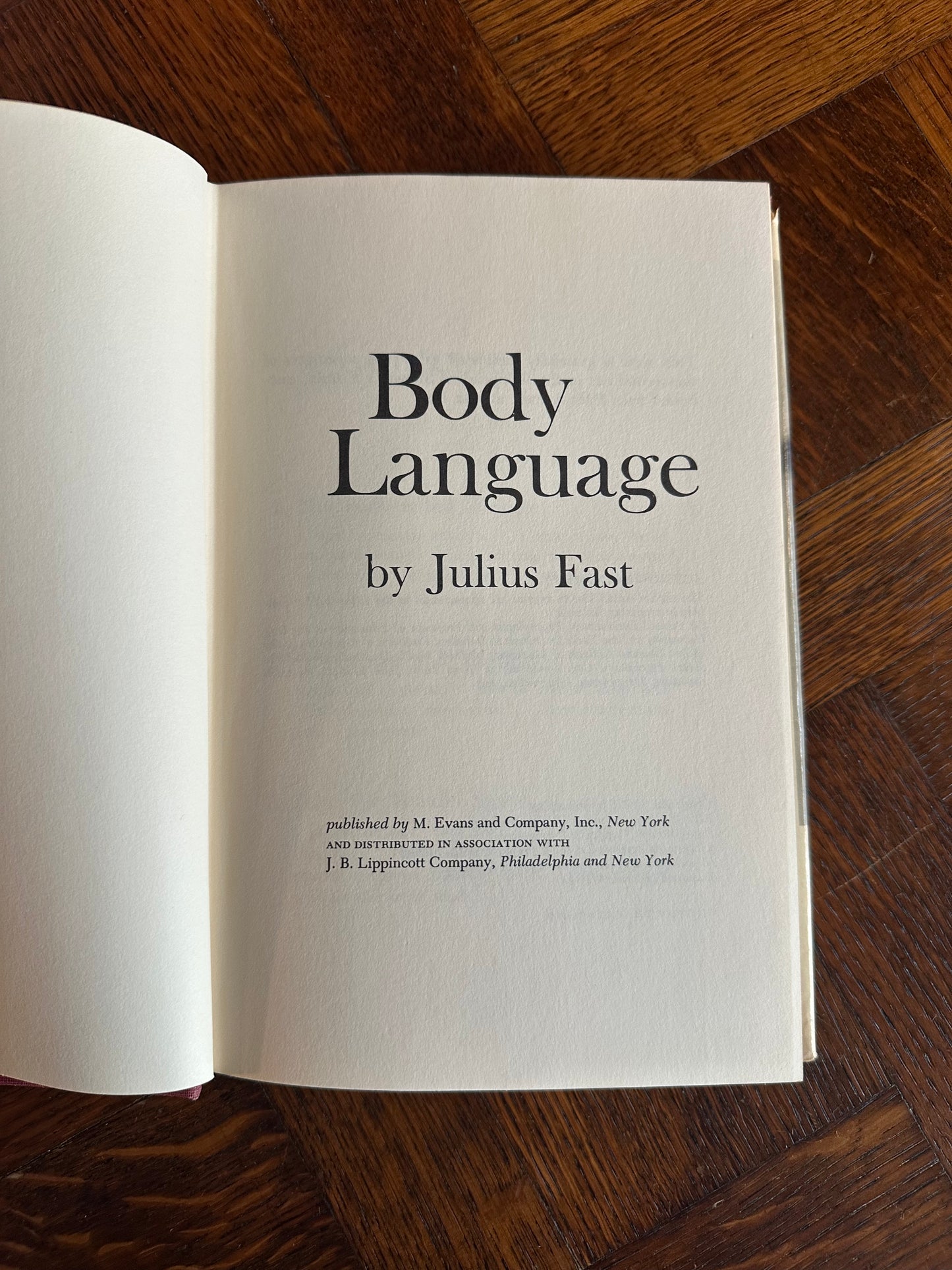 1970 Body Language by Julius Fast Hardcover Book with Dust Jacket