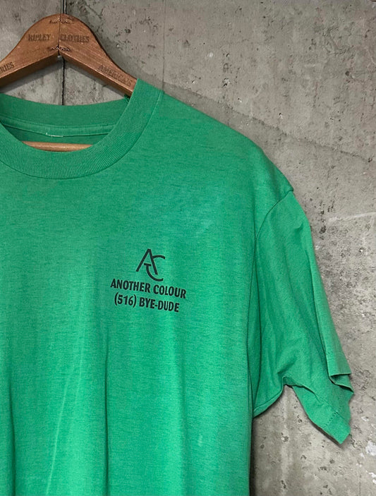 1990s Saturday Rock Rally 516-Bye-Dude Green Single Stitch Tee