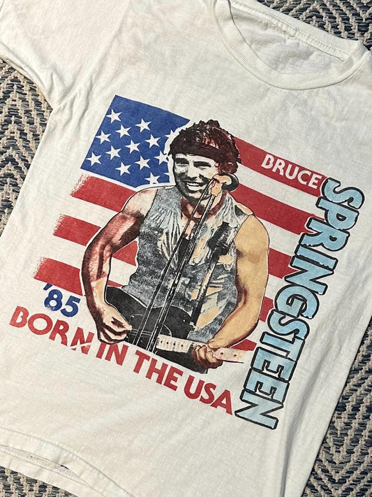 1985 Bruce Springsteen Born in the USA Rockin America East Rutherford NJ Giant Stadium Tour Tee Misprint