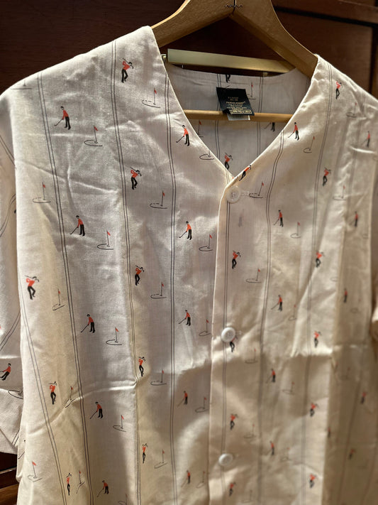 1970s Sears The Men's Store Perma-Prest Golf Sleep Pajama Shirt