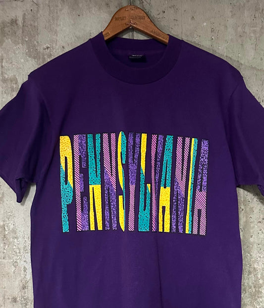 1990s Purple Pennsylvania BEST Fruit of the Loom Single Stitch Tee