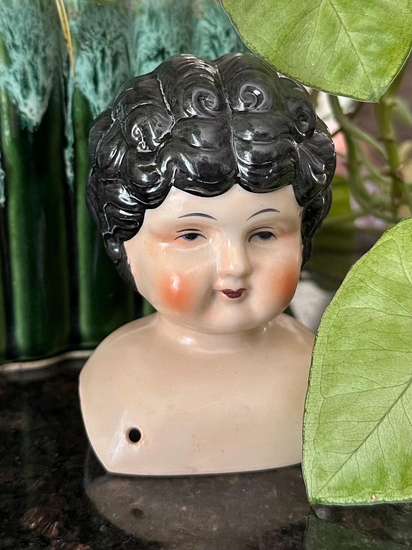 Vintage Handpainted Bisque Porcelain Doll Head