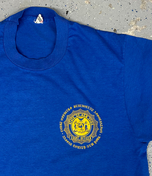 1980s State of New York Emblem Nassau County NY Court Officer Single Stitch Tee