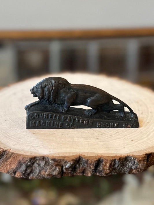 Antique 1920s 1930s Bronx NYC LION Bronze Advertising Paperweight