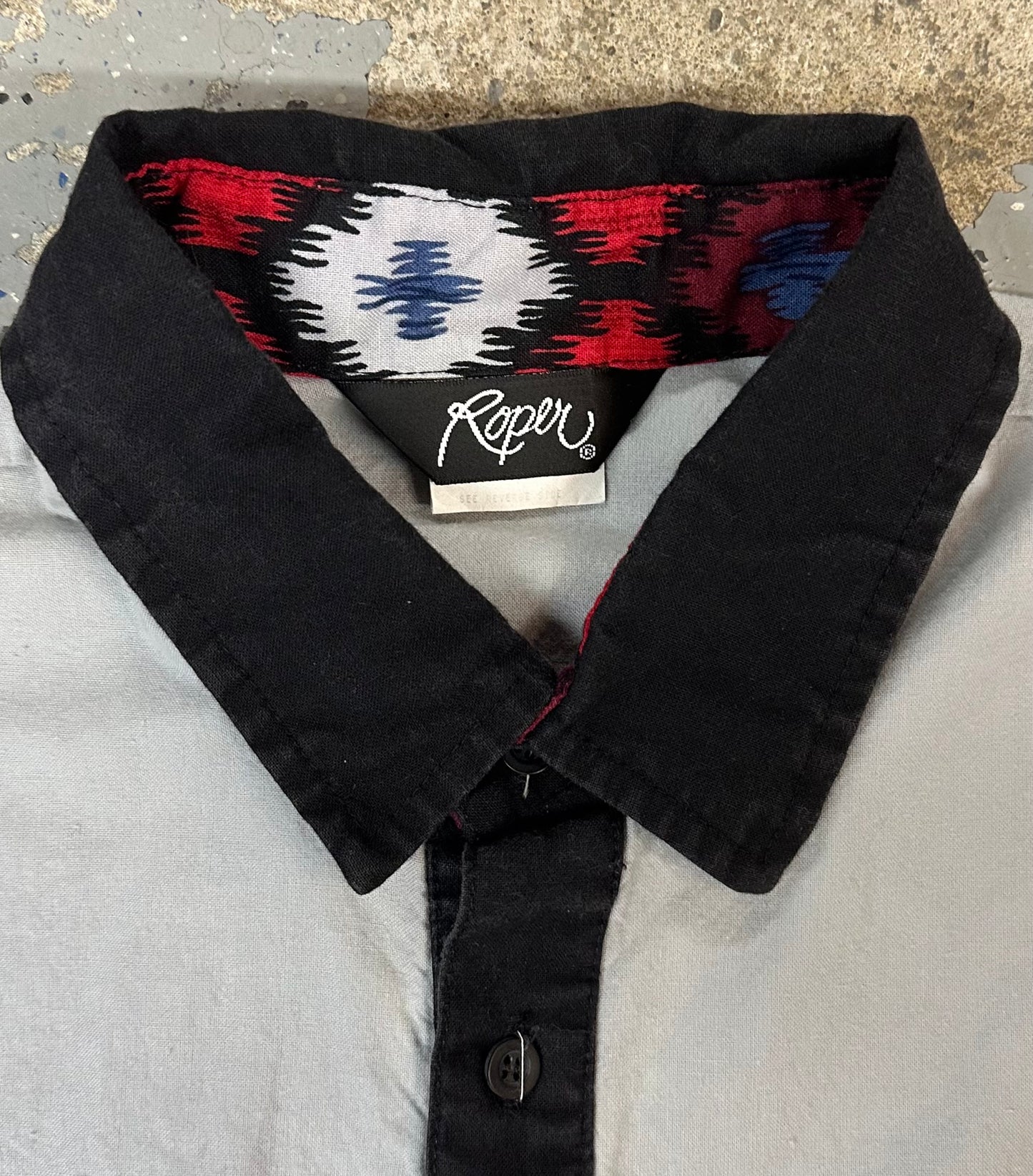 1990s Roper Men's Western Long Sleeve Collared Shirt