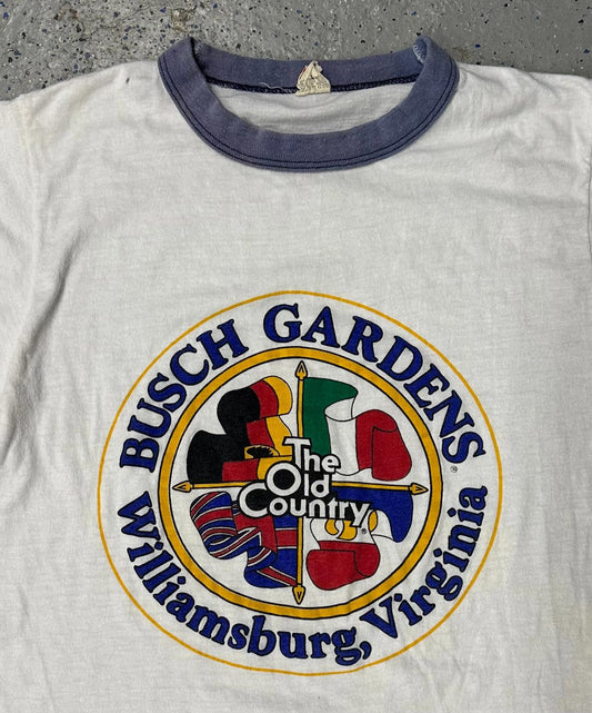 1980s Busch Gardens The Old Country Williamsburg, VA Ringer Tee Thrashed
