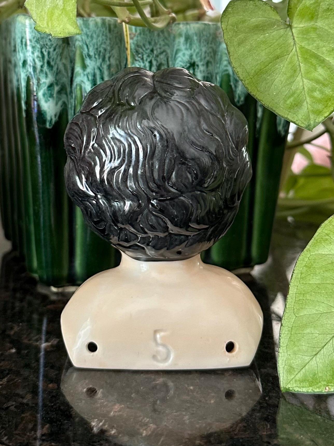Vintage Handpainted Bisque Porcelain Doll Head