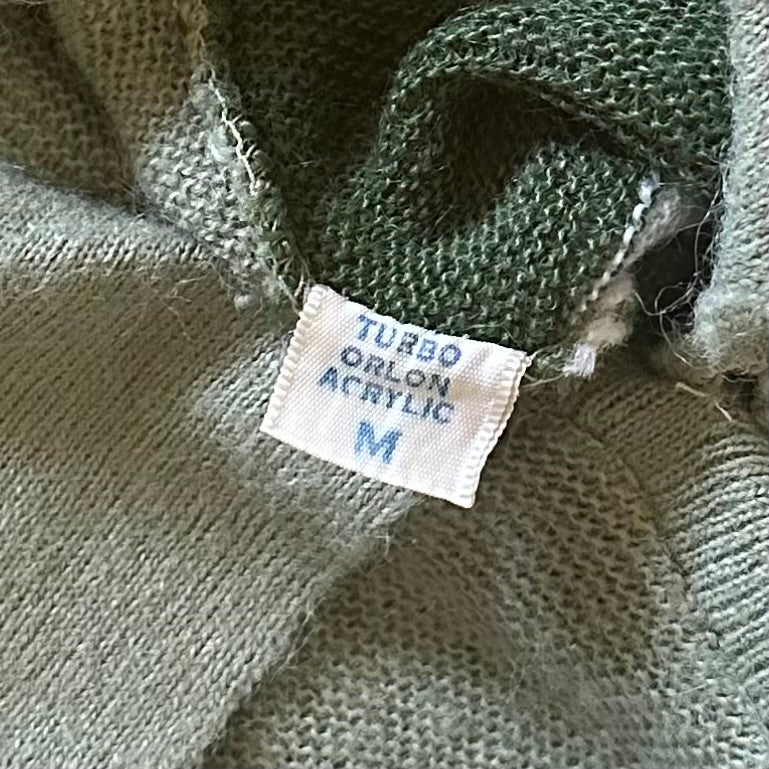 1960s Macy's Men's Store Saybrooke Green & White Stripe Collared Shirt