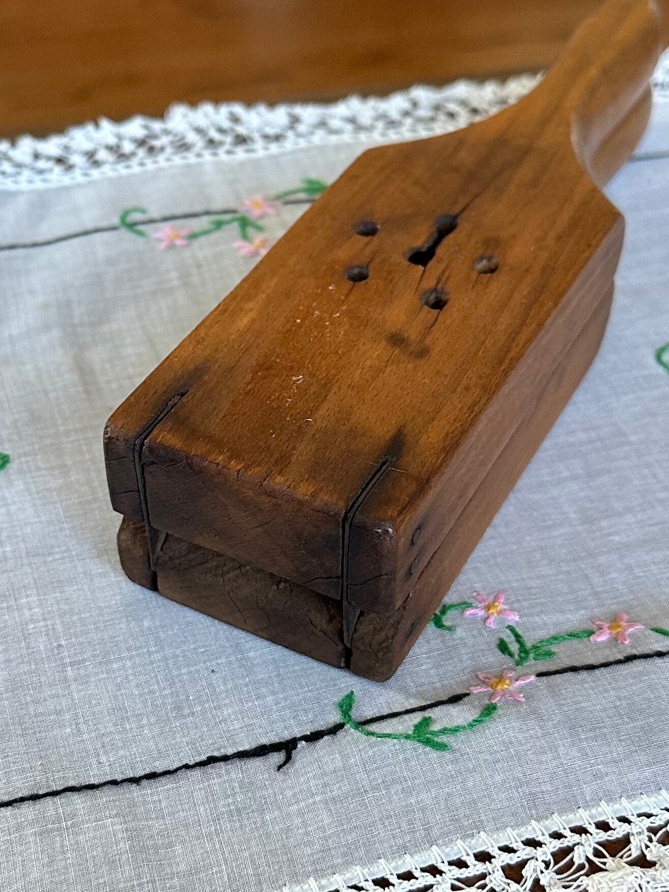 Antique Primitive Wood Citrus Lemon Squeezer Juicer Press