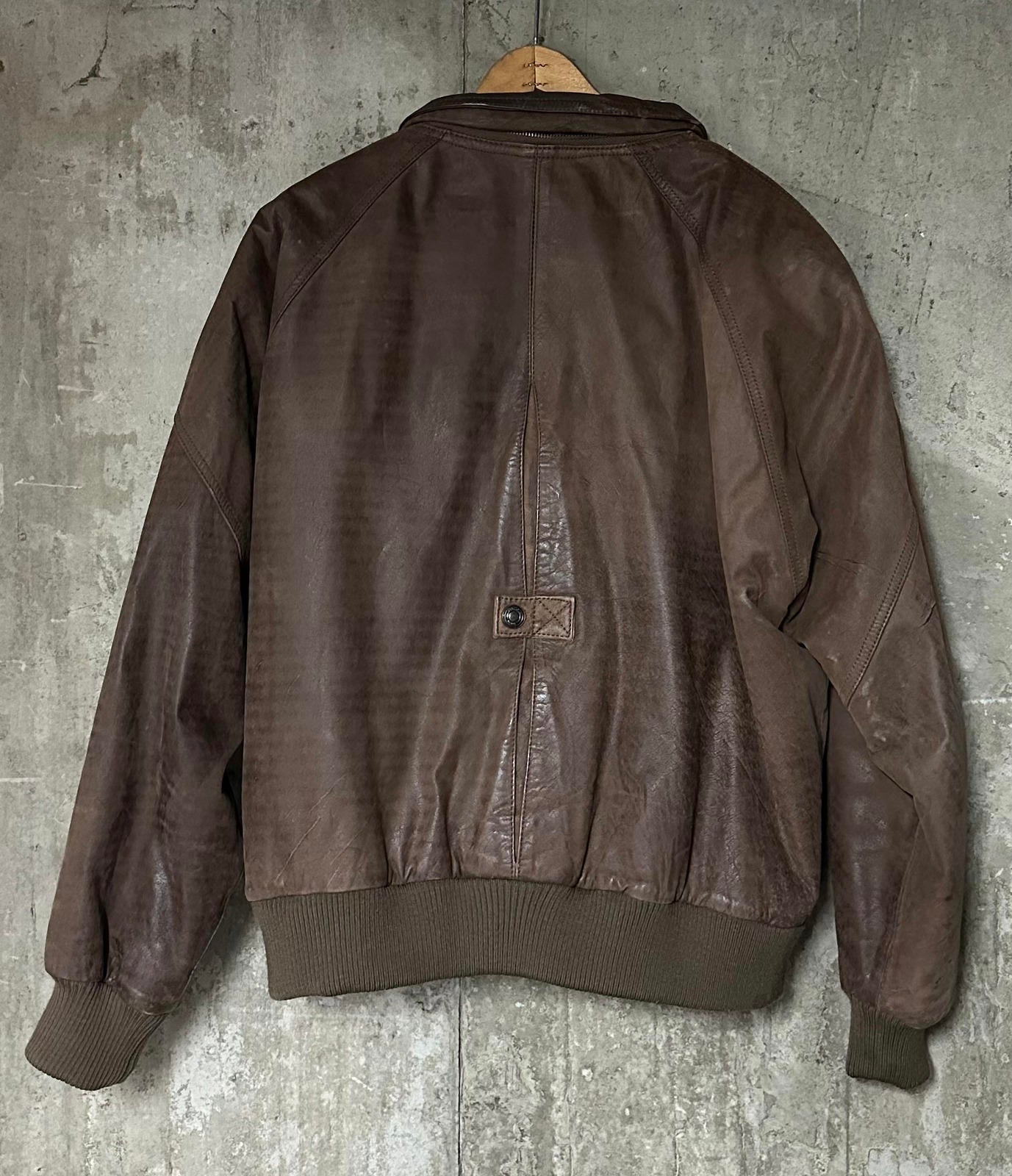 1990s Wilson Genuine Leather Brown Bomber Jacket Adventure Bound