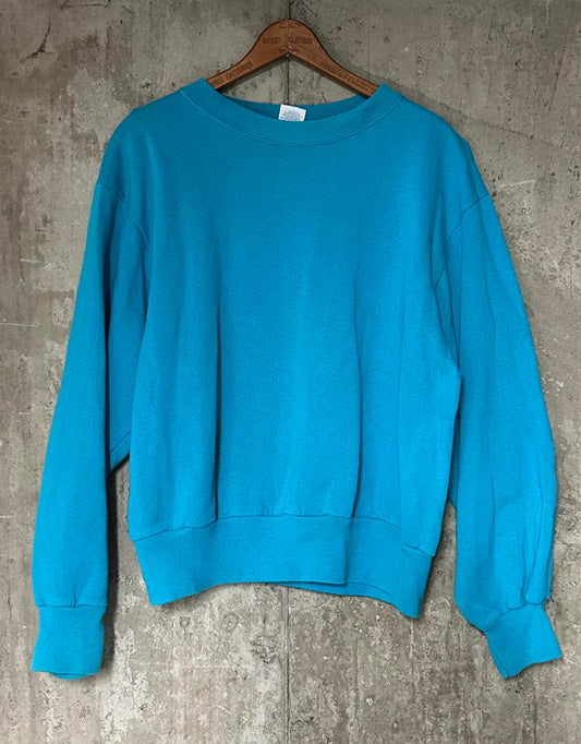 1990s Champion USA Made Teal Blue Crewneck Sweatshirt Blank Large