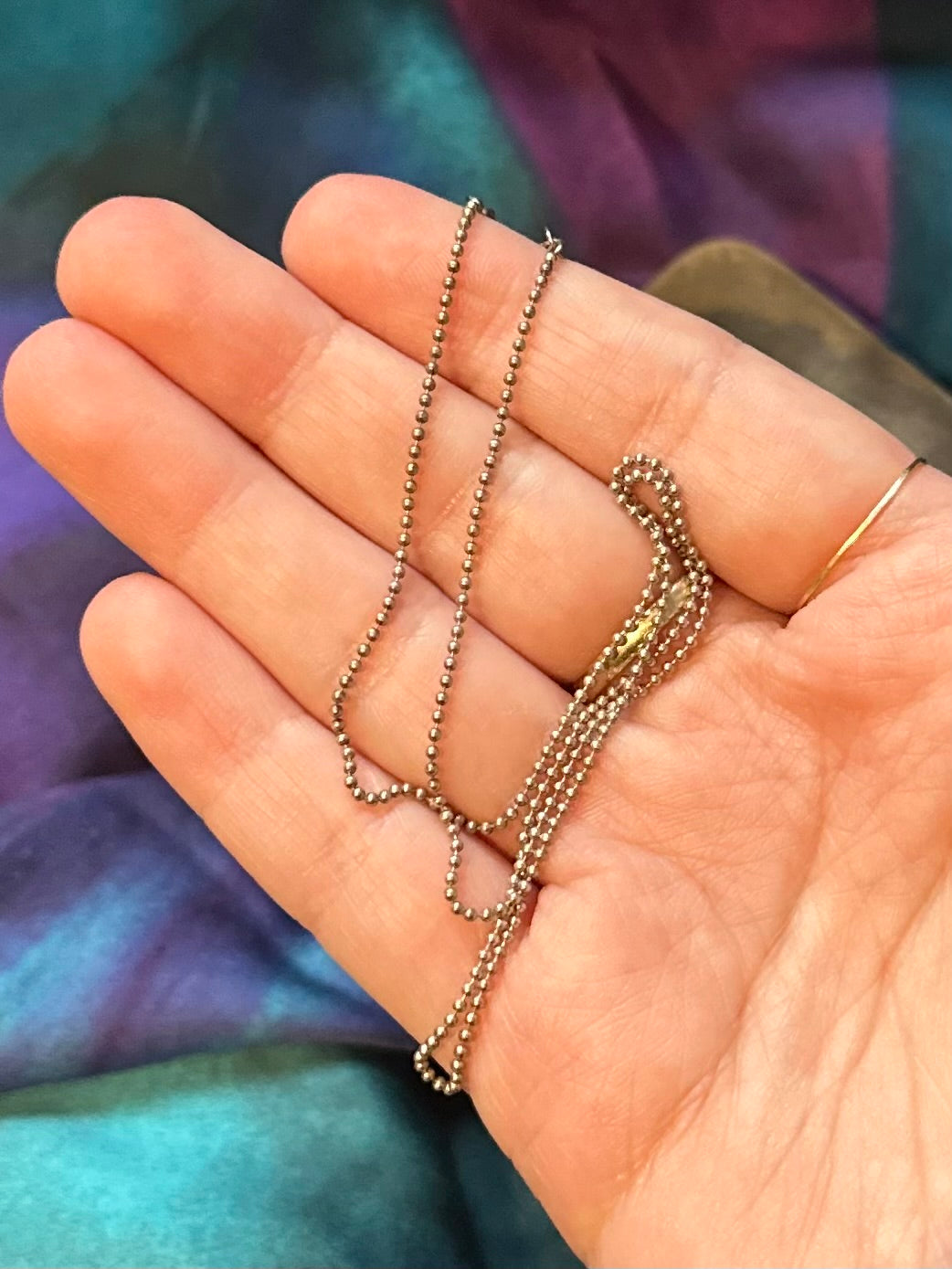 Signed Tiffany & Co. Sterling Silver Ball Bead Chain Necklace