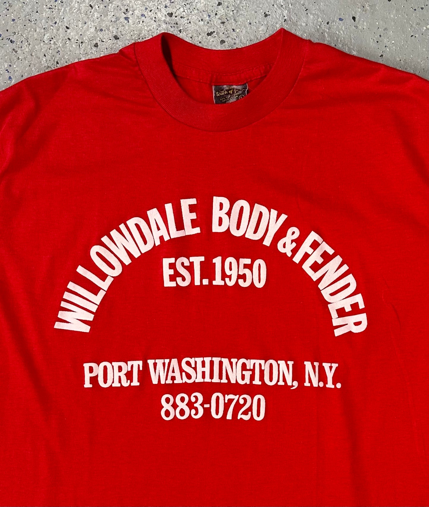 1980s 1990s Willowdale Body & Fender Port Washington NY Single Stitch Tee