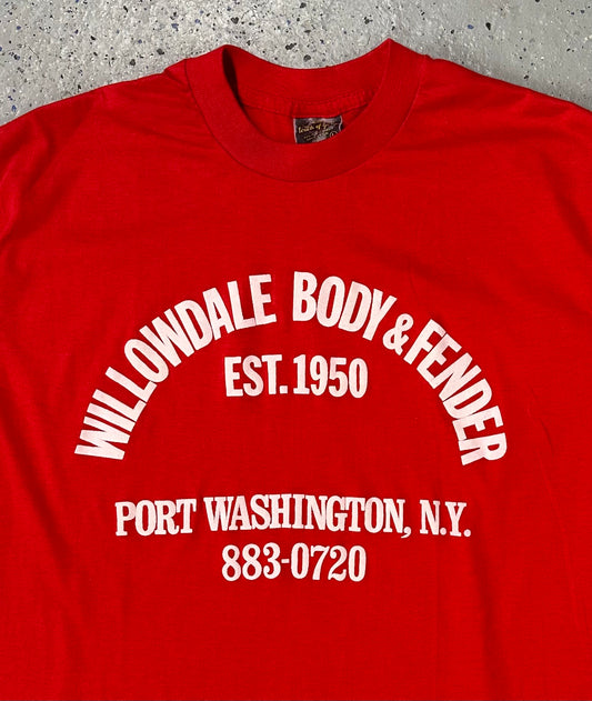 1980s 1990s Willowdale Body & Fender Port Washington NY Single Stitch Tee