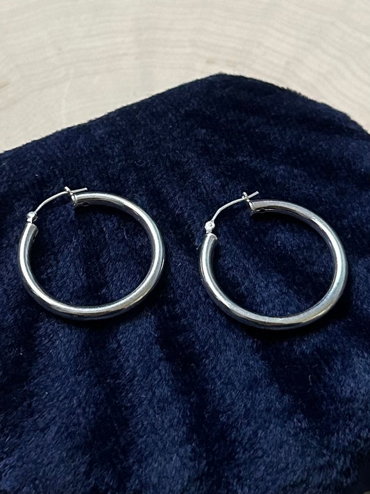 Vintage Sterling Silver Hoop Earrings