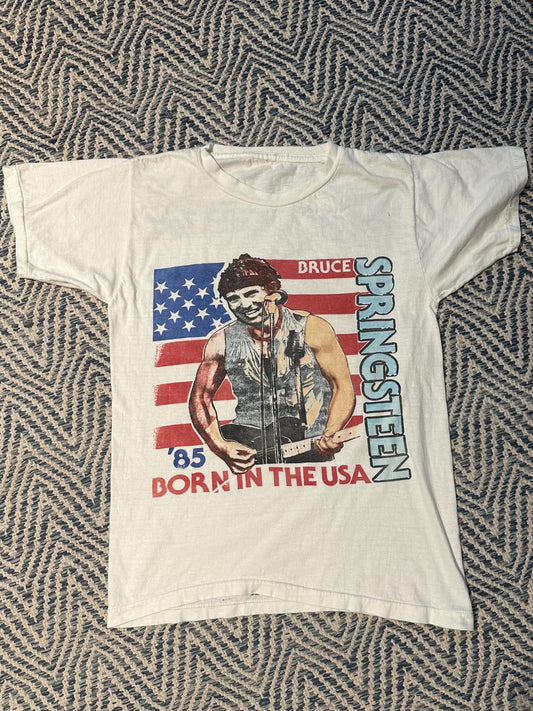 1985 Bruce Springsteen Born in the USA Rockin America East Rutherford NJ Giant Stadium Tour Tee Misprint