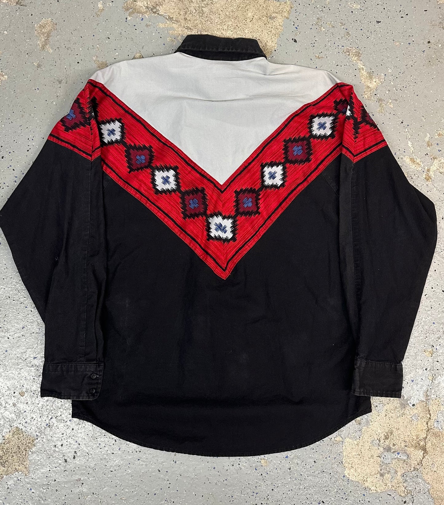 1990s Roper Men's Western Long Sleeve Collared Shirt