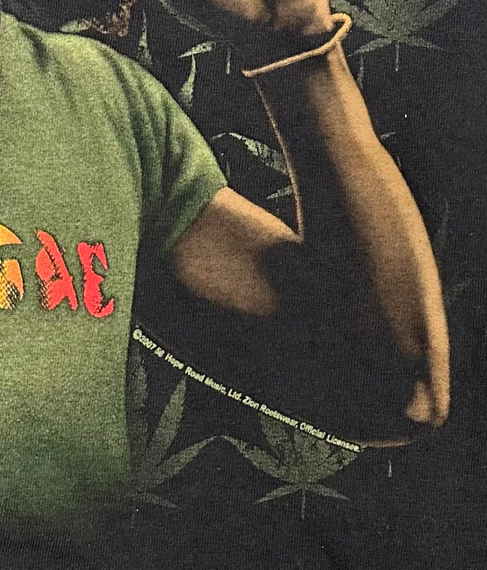 Y2K 2007 Bob Marley Reggae Weed Licensed Tee