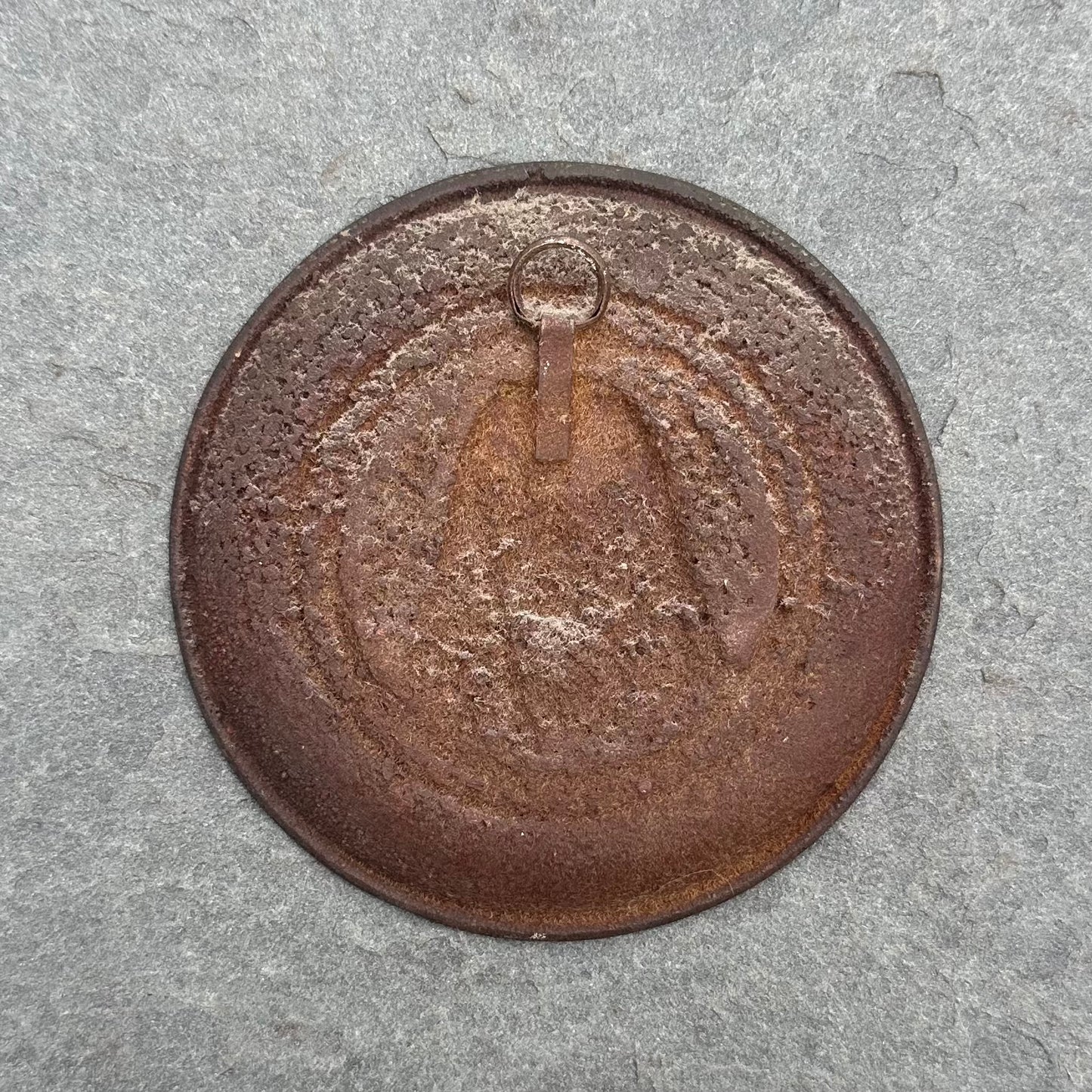 Antique Early 1900s Copper & Iron Religious Relief Wall Plaque | Sainte Anne