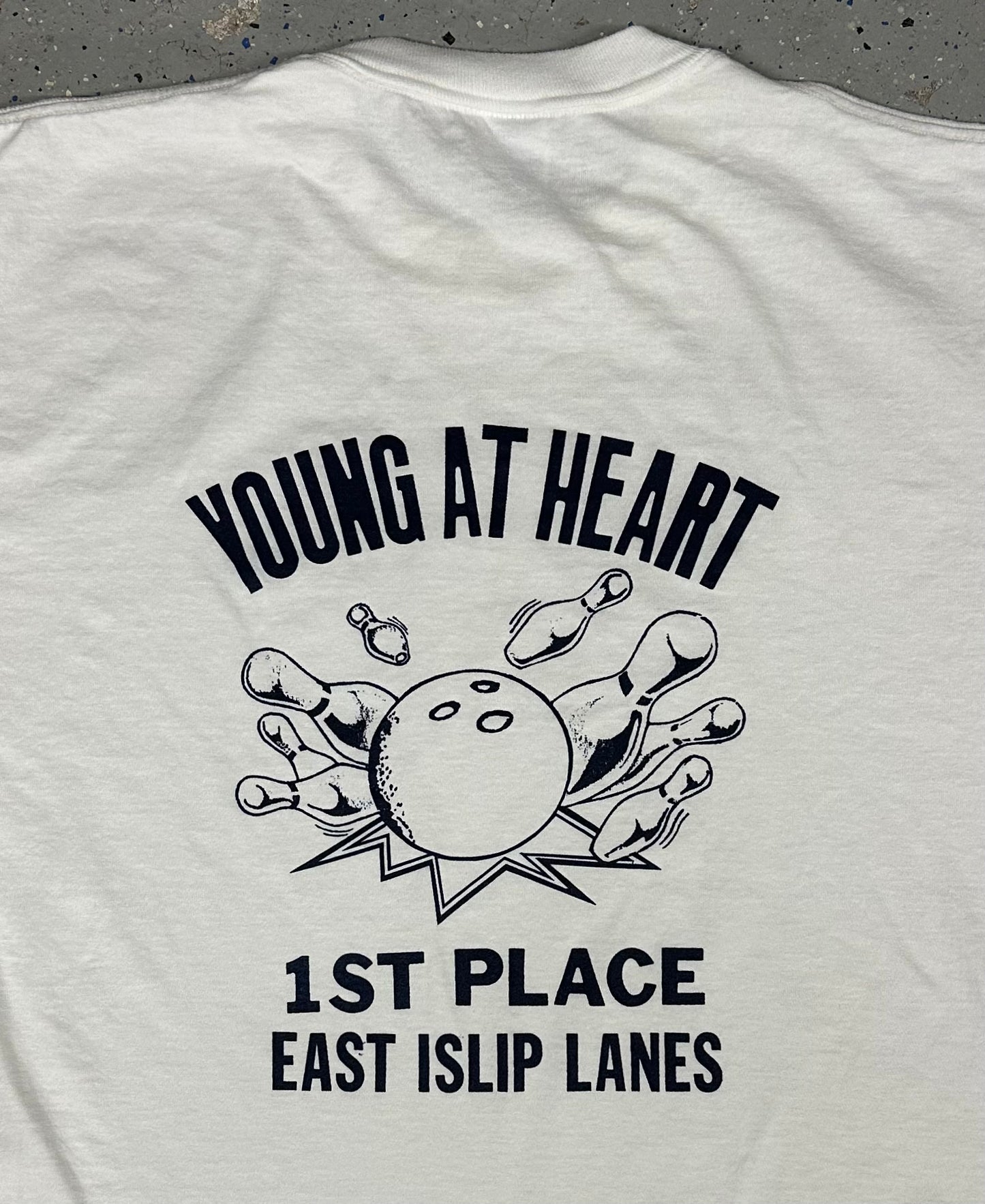 1990s East Islip Lanes NY "Young at Heart" First Place Bowling Single Stitch Tee