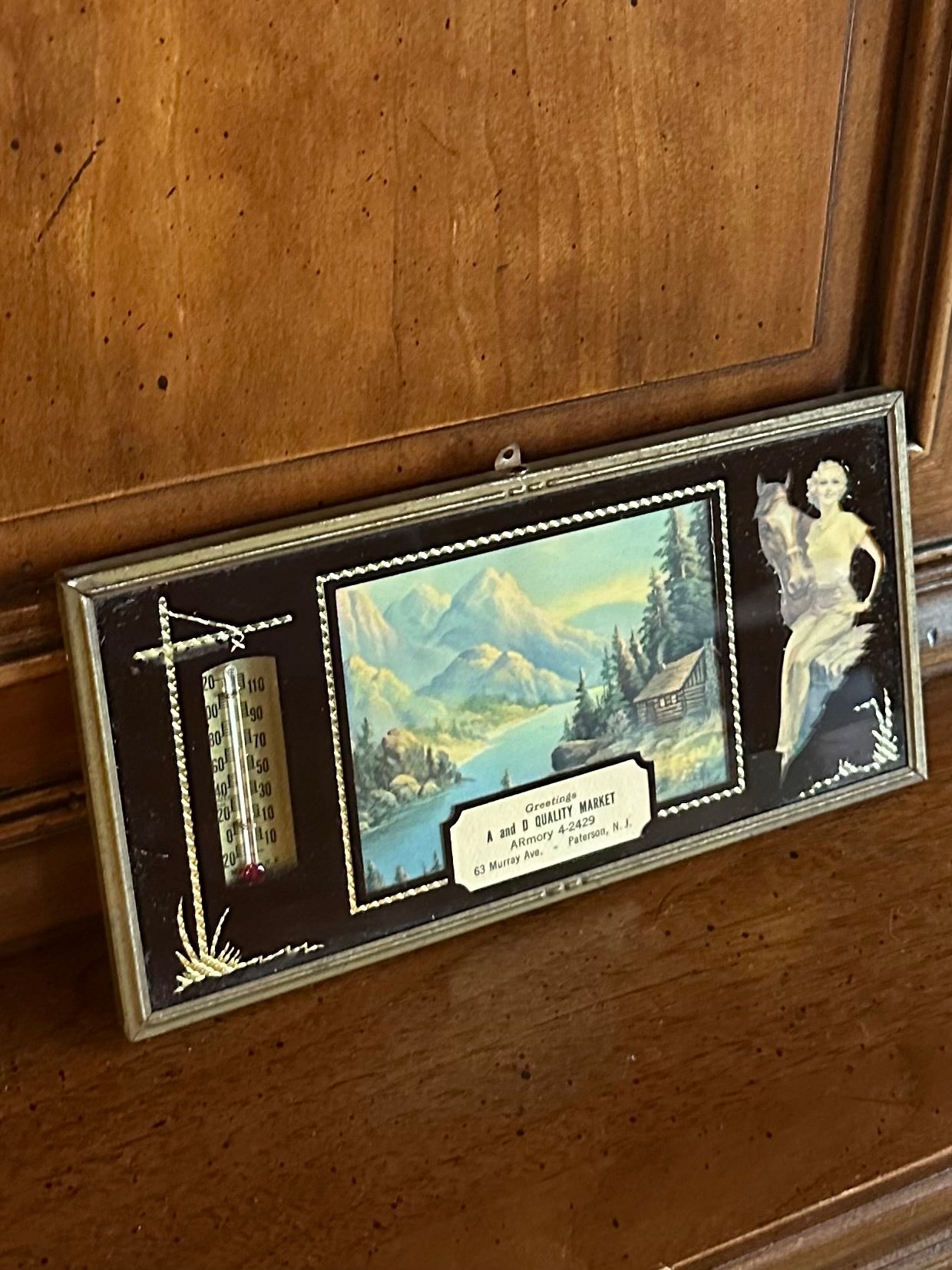 1950s Midcentury Advertising Thermometer A and D Quality Market Paterson NJ