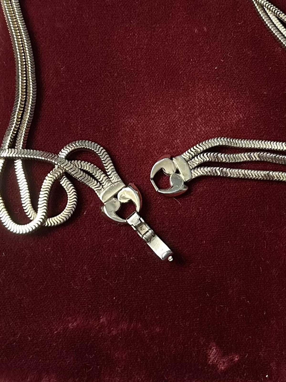 1950s Signed MONET Gold Tone Priscilla Slide Tassel Necklace Monogrammed JB 16"