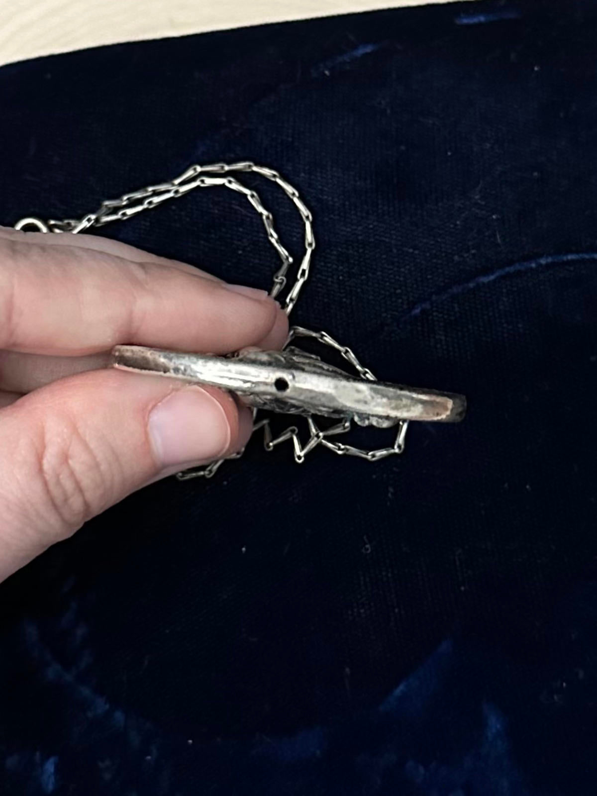 Vintage Saint Michael Archangel Dragon Slayer Silver Tone Medallion Pendant Necklace 18.5"