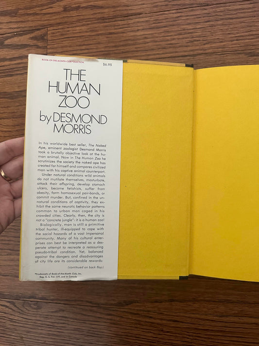 1969 The Human Zoo Hardcover Book by Desmond Morris 1st American Edition
