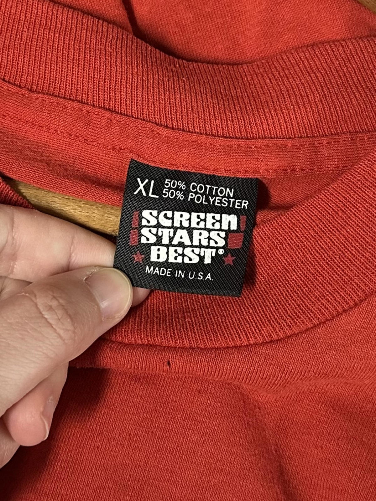 1989 SUNY Binghamton Greek Games Red Single Stitch Tee Screen Stars XL