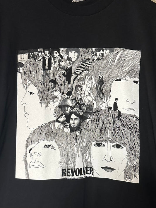 Y2K 2002 Beatles Revolver Album Black Tee Apple Corps Ltd. Licensed