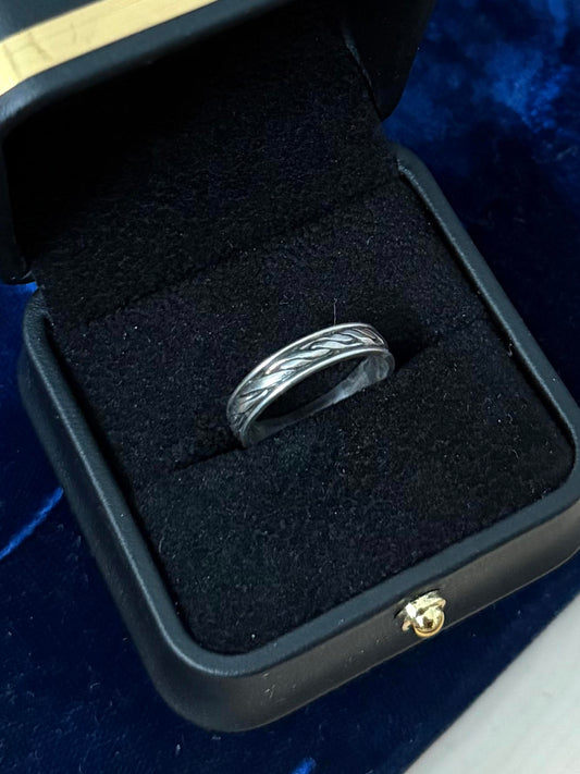 Vintage Sterling Silver Band Ring Unisex US 7 Braided Twist Design