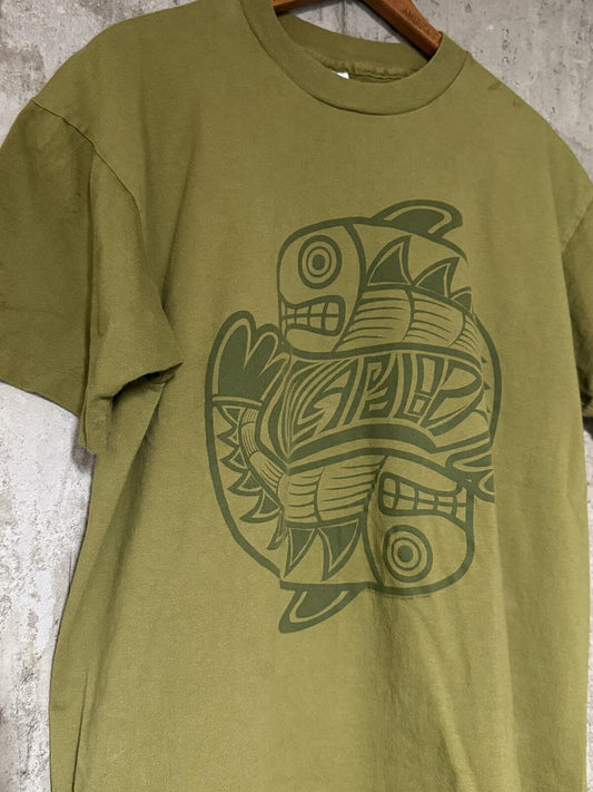 1995 Lollapalooza Concert Tee Green Tribal Design Single Stitch Anvil L