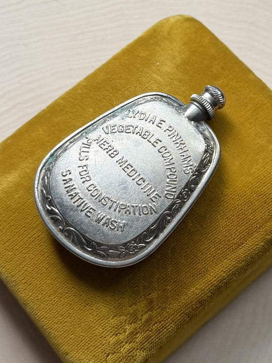 Antique 1880s Lydia E. Pinkham's Vegetable Compound Herb Medicine Tin Bottle