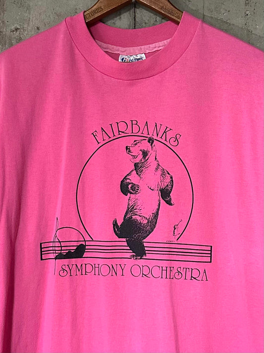 1990s Fairbanks Symphony Orchestra Bear Pink Single Stitch Tee