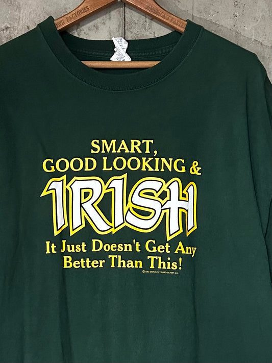 Vintage Y2K 2003 Smart, Good Looking & Irish Brooklyn T-Shirt Factory Tee XL