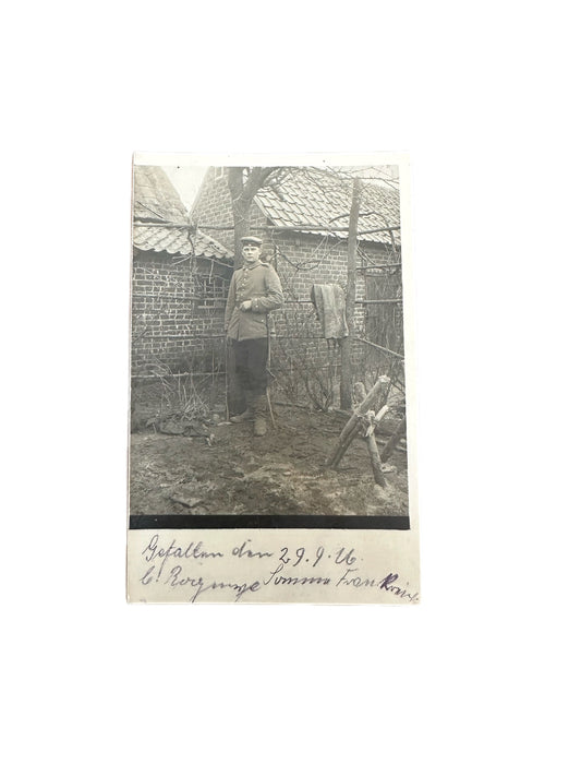 Antique 1916 Real Photo Postcard German Soldier in Uniform WWI September