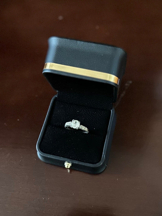 Antique Art Deco Early Signed McGrath & Hamin Sterling Silver Art Deco Paste Austrian Crystal Ring