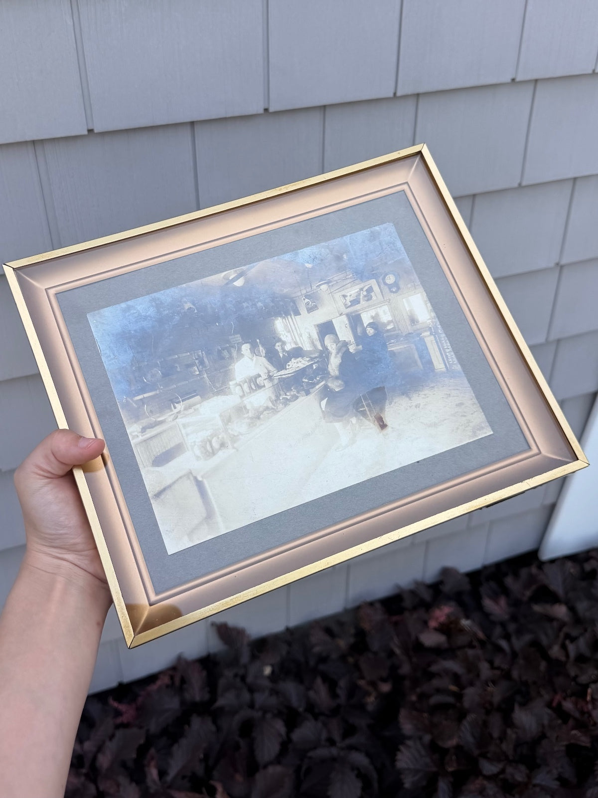 Framed Antique 1900s Cabinet Card General Store Interior Cumberland Market 9x11