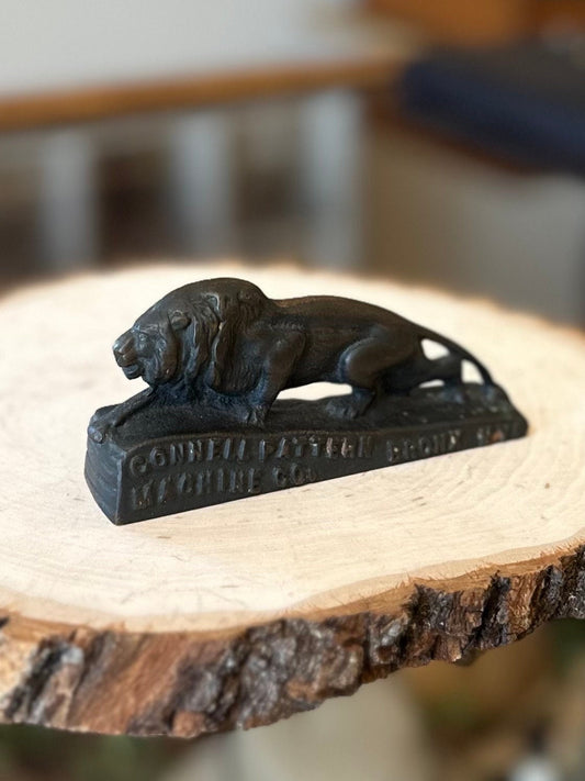 Antique 1920s 1930s Bronx NYC LION Bronze Advertising Paperweight