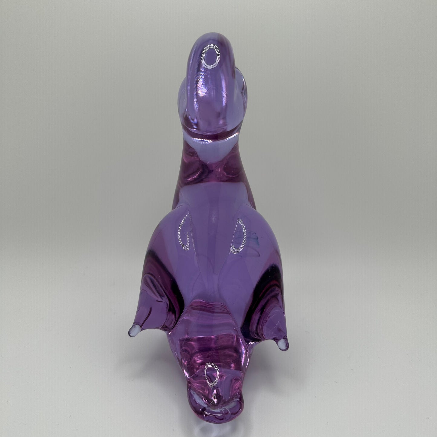 Vintage Midcentury Signed Licio Zanetti Murano Italian Handblown Art Glass Lilac Purple Duck