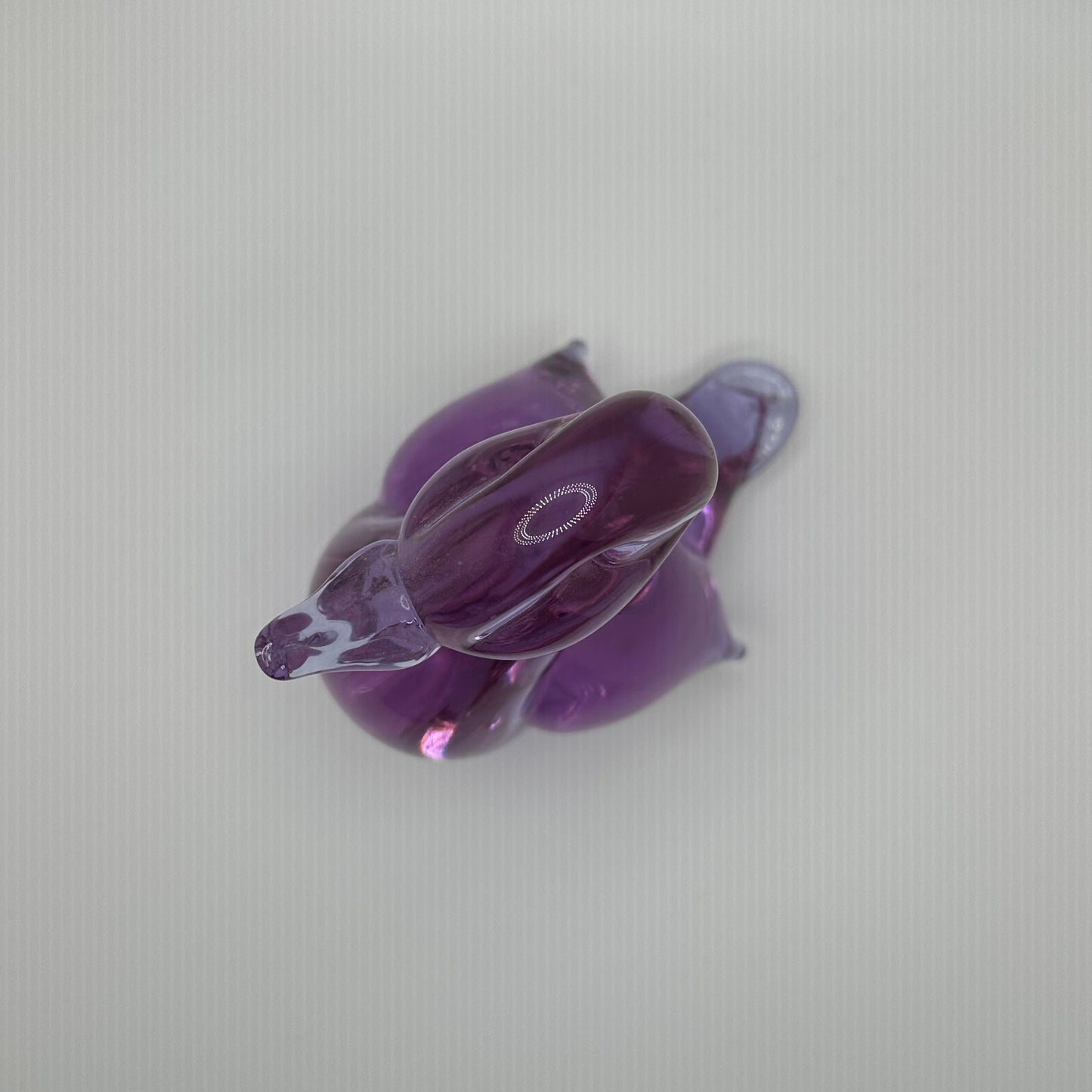 Vintage Midcentury Signed Licio Zanetti Murano Italian Handblown Art Glass Lilac Purple Duck