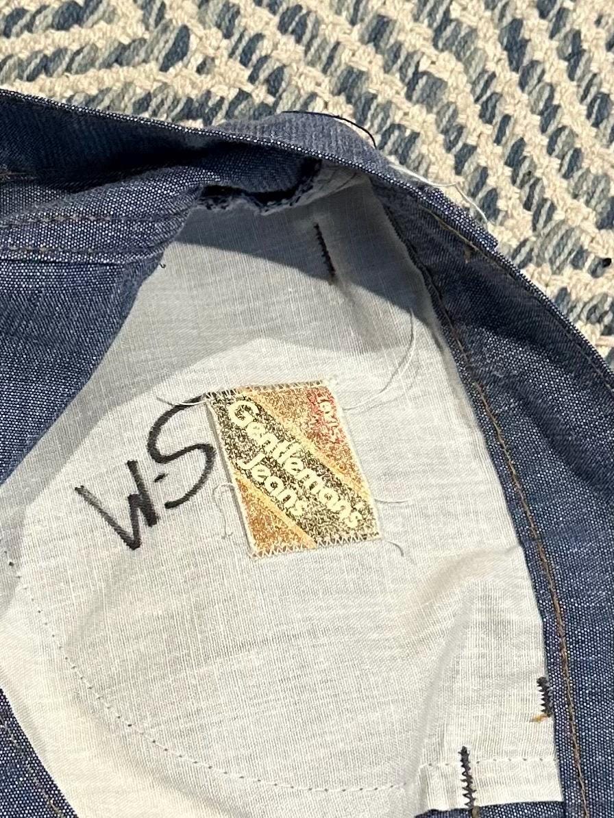 1970s LEVI'S Gentleman's Jeans Orange Tab Denim Trousers 34x29
