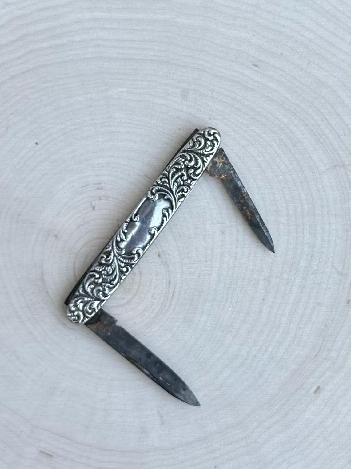 Antique EMPIRE KNIFE CO Sterling Silver 2-Blade Folding Pocket Knife c.1856-1930