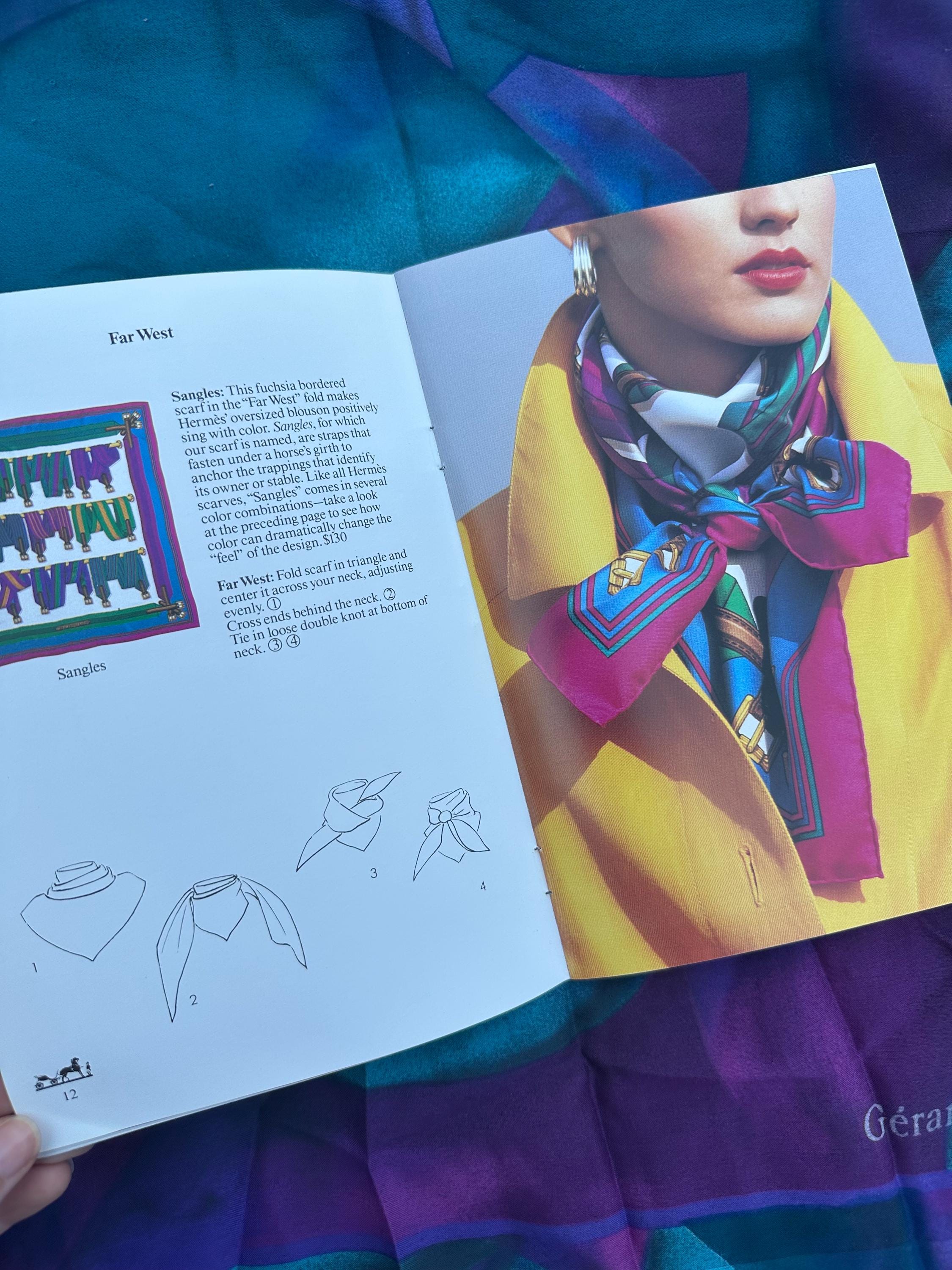 Vintage 1986 HERMÈS of Paris How To Wear Your Hermès Scarf Illustrated Guide Booklet Book 1980s Designer